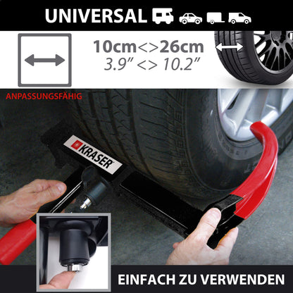 KRASER KR820 Radkralle – Parkkralle für Auto, Anhänger, Wohnmobil