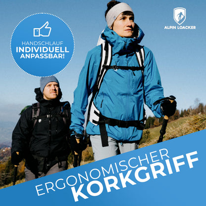 Alpin Loacker Teleskop Wanderstöcke Aluminium mit Korkgriff, rot