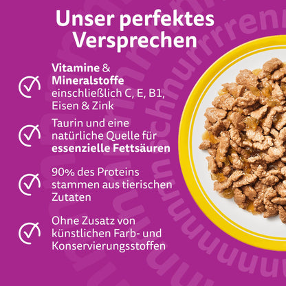 Whiskas Nassfutter in Gelee für Katzen, Geflügel Auswahl, 120 x 85 g