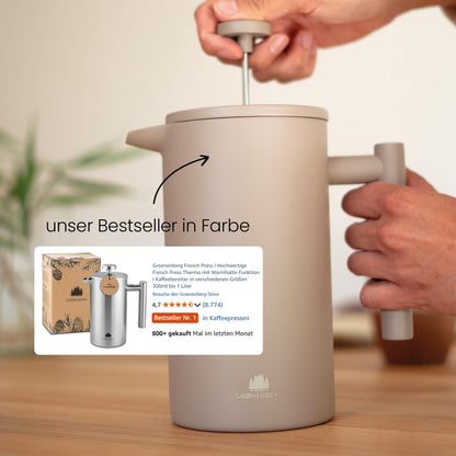 Groenenberg French Press Earth, Thermo-Kaffeebereiter aus Edelstahl