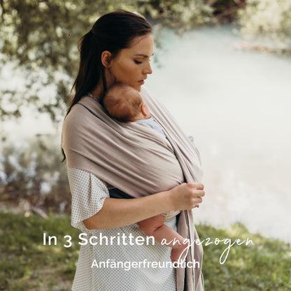 Boba Babytragetuch aus Baumwollfrottee, ab Geburt bis 15 kg, Beige