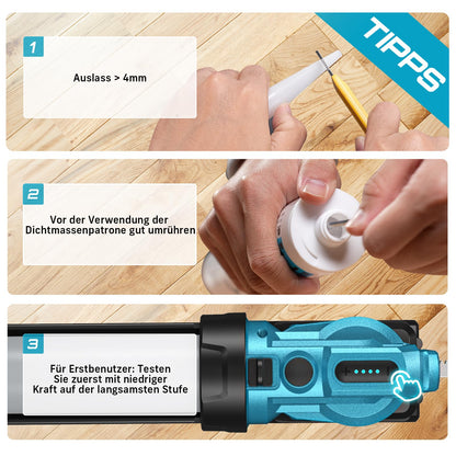 Seesii Akku-Kartuschenpresse CG110P, 18 V, für 300-ml-Kartuschen