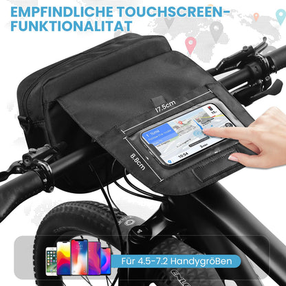 GXCROR Lenkertasche Fahrrad 5L mit Handyhalterung und Schultergurt
