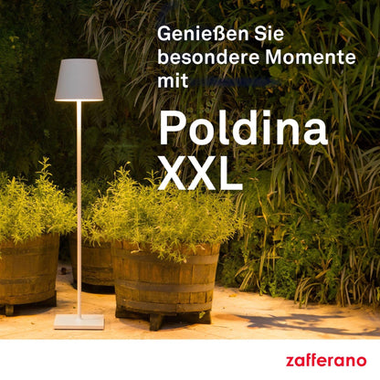 Zafferano Poldina XXL Akku-Stehleuchte, Weiss, höhenverstellbar