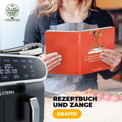 Stillstern Heissluftfritteuse 2 Kammern 8L Dual Zone Airfryer XXL