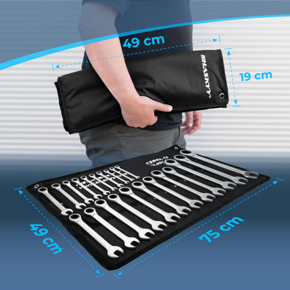 HASKYY Ringratschenschlüssel Satz 22-teilig, 6-32 mm, 72 Zähne