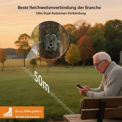 GardePro E8 2.0 Pro Wildkamera mit WLAN, 64MP 4K und 64GB SD-Karte