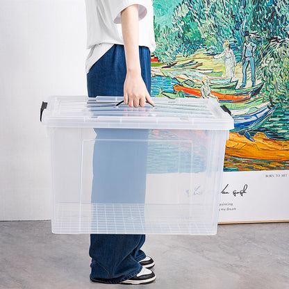 Cetomo Organizer-Behälter 90L Transparent - 3er Pack mit Deckel