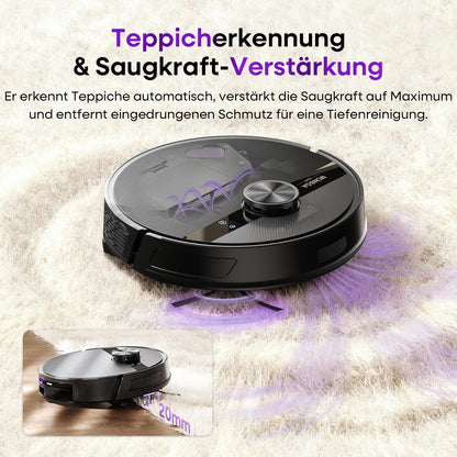 MONSGA MS1 Saugroboter mit Wischfunktion, 5000 Pa, LiDAR, Schwarz