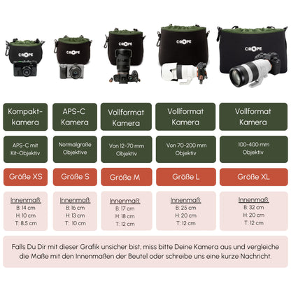 C-Rope Neopren Kamera-Schutzbeutel 3er Set S, M, L