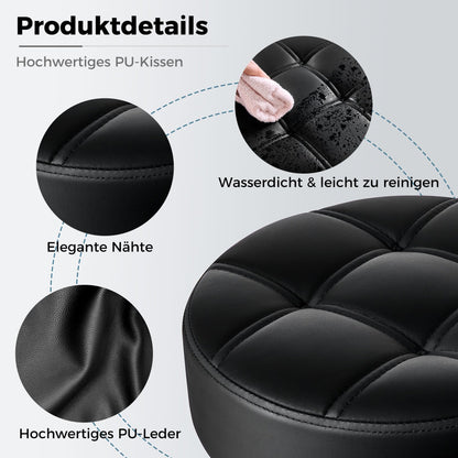 BEWISHOME Rollhocker EBYD01B – Verstell- & Drehbar, 200kg, Schwarz