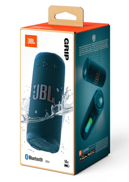 JBL Grip Bluetooth Lautsprecher mit JBL Pro Sound, Blau