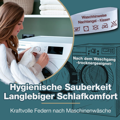 Nachtengel 3-Kammer Daunenkissen Kopfkissen - 80x80