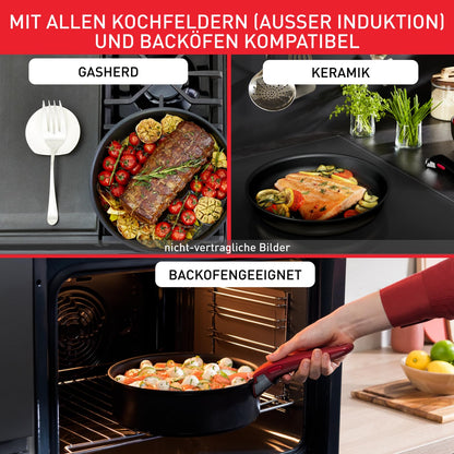 Tefal Ingenio Easy On Pfannenset 3-tlg., 24/28 cm, abnehmbarer Griff