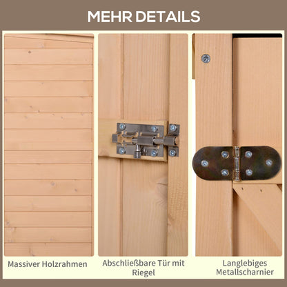 Outsunny Gartenschrank Holz Geräteschuppen 75x56x115cm Natur