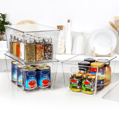 Vtopmart Aufbewahrungsboxen mit Deckel, 6 Stück, transparent, Grösse L