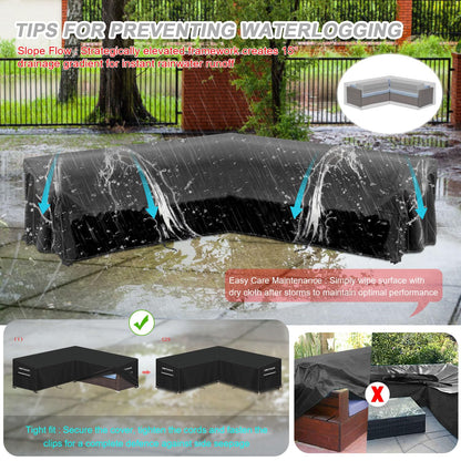 SIMPHAUS Gartenmöbel Abdeckung V-Form 420D Oxford wasserdicht 255x255