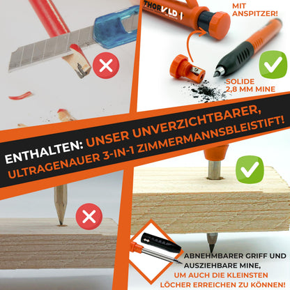 THORVALD Zimmermannswinkel Set 7-in-1, 300 mm + 180 mm, Aluminium
