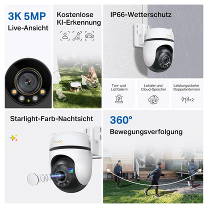 Tapo C530WS 360° Aussen-Überwachungskamera 3K 5MP Starlight