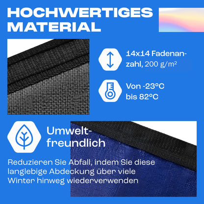 Yankee Poolabdeckung Ø 610 cm - Blau Sommer/Winter (500-550 cm)