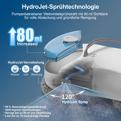 HUTT S55 Pro Fensterputzroboter mit 6500 Pa Saugkraft und SLAM 4.0