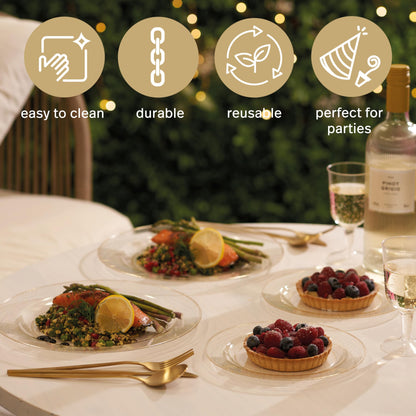 MATANA Premium Partyteller Goldglitter - 120 Stk. Mehrweg