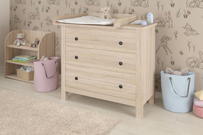 Shefa Kids Wickelaufsatz 800 für IKEA MALM, HEMNES, NORDLI, Eiche