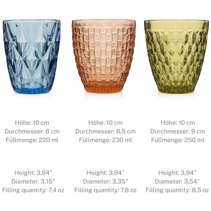 Sänger Porto Trinkgläser-Set, 6-teilig, mehrfarbig, 310 ml