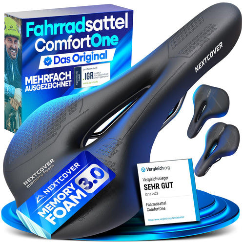 Nextcover Fahrradsattel mit Memory Foam 3.0, ergonomisch, wasserdicht, Antirutsch-Textur