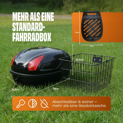Red Loon Fahrradbox Gepäckträger Topcase abschliessbar, 17 Liter