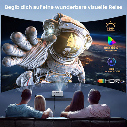 Lisowod L61Pro Mini Beamer 4K Heimkino mit Dolby Audio und WiFi 6