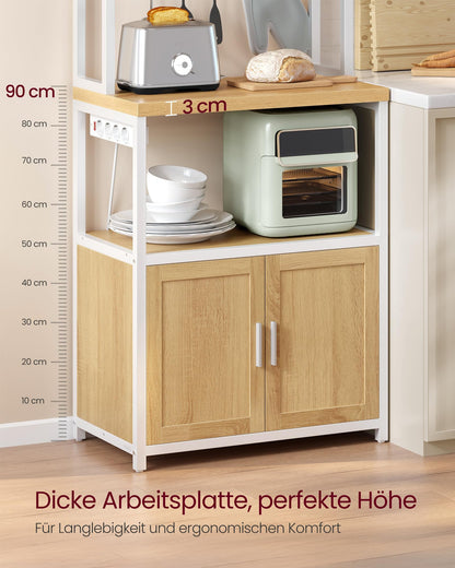 VASAGLE Küchenregal KKS058Y02 mit Steckdosen, 40 x 60 x 170 cm