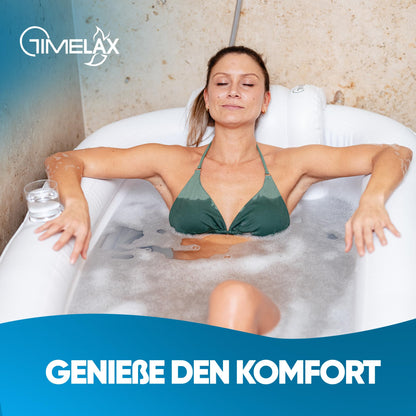 TIMELAX Aufblasbare Badewanne XL mit ergonomischer Rückenlehne