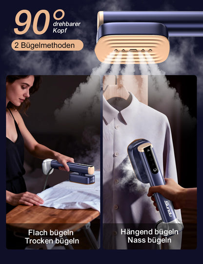 Sundu Dampfglätter mit 2 Wassertanks und LED-Display, Blau