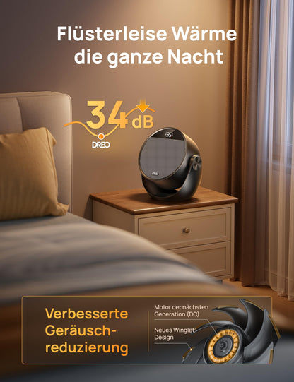 Dreo Heizlüfter DR-HSH020, 1500 W, PTC-Keramik, Fernbedienung, schwarz