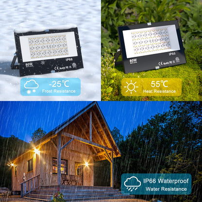 Smart RGB LED Fluter 80W Aussen Bluetooth – 2er Set IP66