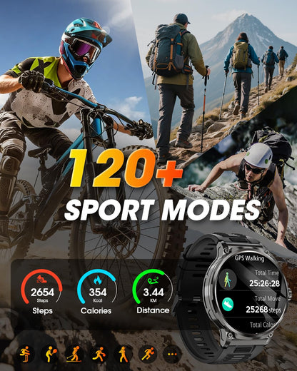 BANLVS V69 Smartwatch Herren mit Telefonfunktion, 5ATM, Schwarz