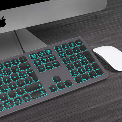 TechGear Slim USB Tastatur Kabel RGB Numerisch - Space Grey