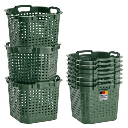 BURI Erntekorb 25L Gartenkorb Set - 10x Grün lebensmittelecht