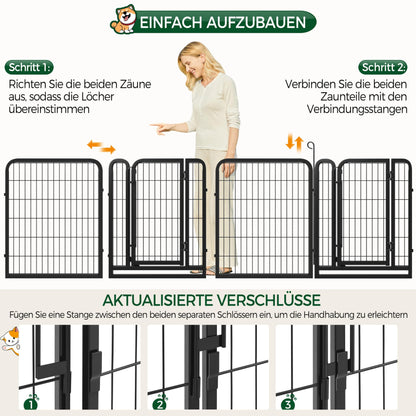 Yaheetech Welpenauslauf Freilaufgehege – 80cm 8-teilig faltbar
