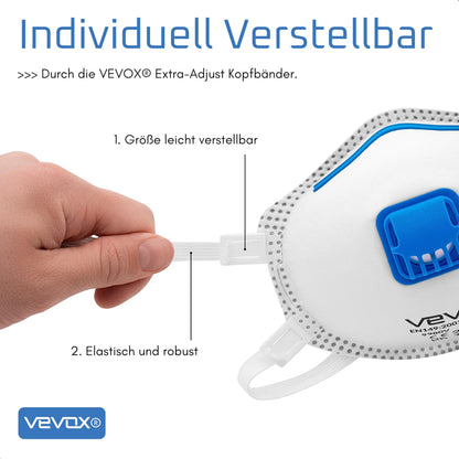 VEVOX FFP3 Atemschutzmaske mit Ventil – 5er, 10er oder 20er Set