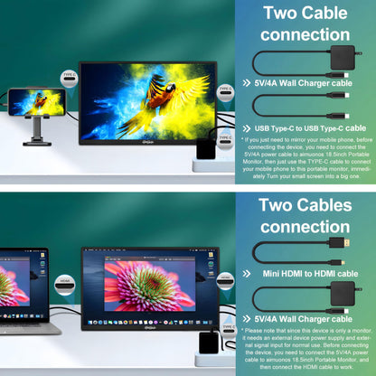 Will Tragbarer Laptop Monitor 18,5 Zoll 120Hz Gaming - Schwarz