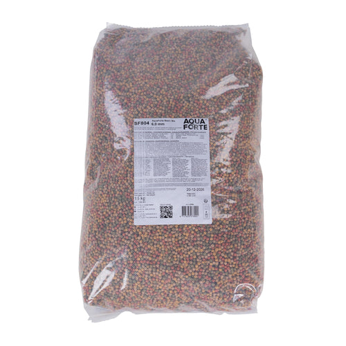 AquaForte Schwimmfutter für Zierfische, 15 kg, 6 mm, 4-Sorten-Mix im Beutel