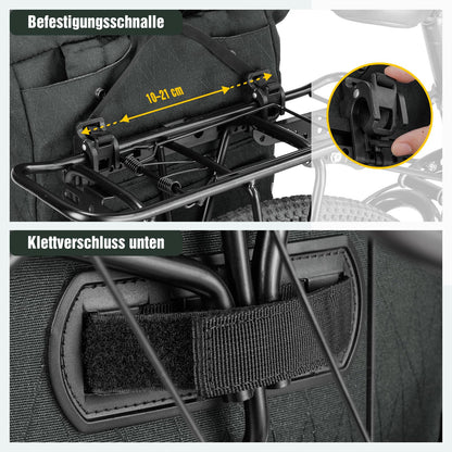 Wiserset Gepäckträgertasche 22L, 2-in-1 Rucksack mit Laptopfach