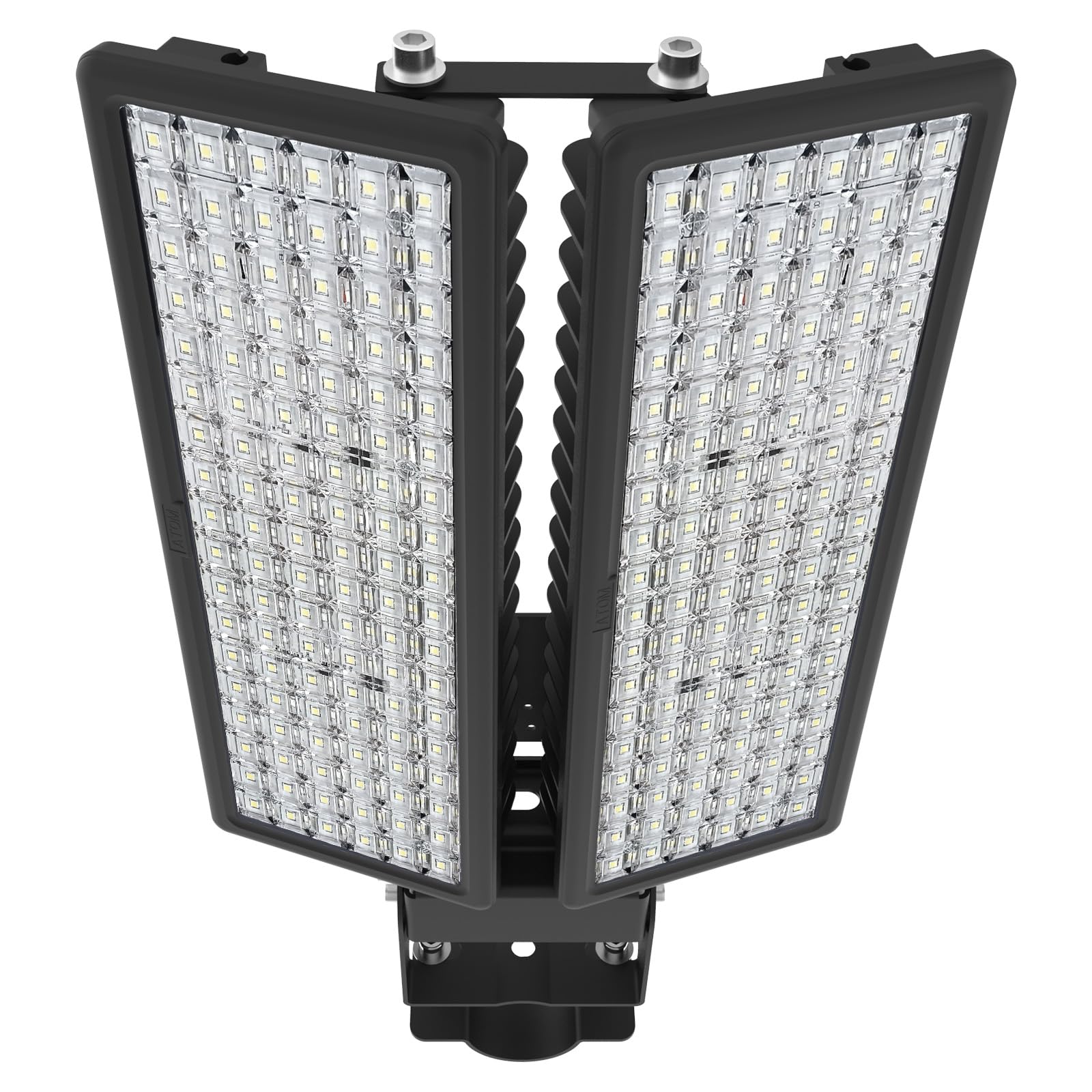 HOPEDAMAI LED Strassenleuchte 200W - Mastmontage. Rechteckige, graue Leuchte zur Aussenbeleuchtung an Masten.