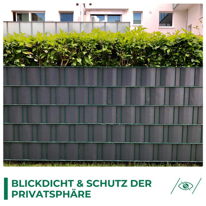interGo Sichtschutzstreifen PVC 35 m x 19 cm für Doppelstabmatten