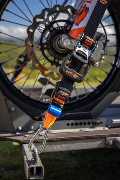LODD Motorrad-Spanngurte mit Stahlkarabiner, 1100 kg Bruchlast