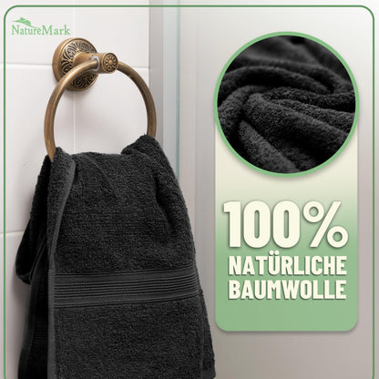 Green Mark Handtuch-Set 10-teilig, 100 % Baumwolle, Schwarz