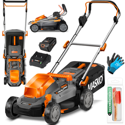 MASKO Akku Rasenmäher Mulch 33cm – inkl. 4Ah Akku Set