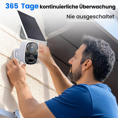 Funstorm CB54 2K Überwachungskamera Aussen mit Solarpanel, 2er-Set